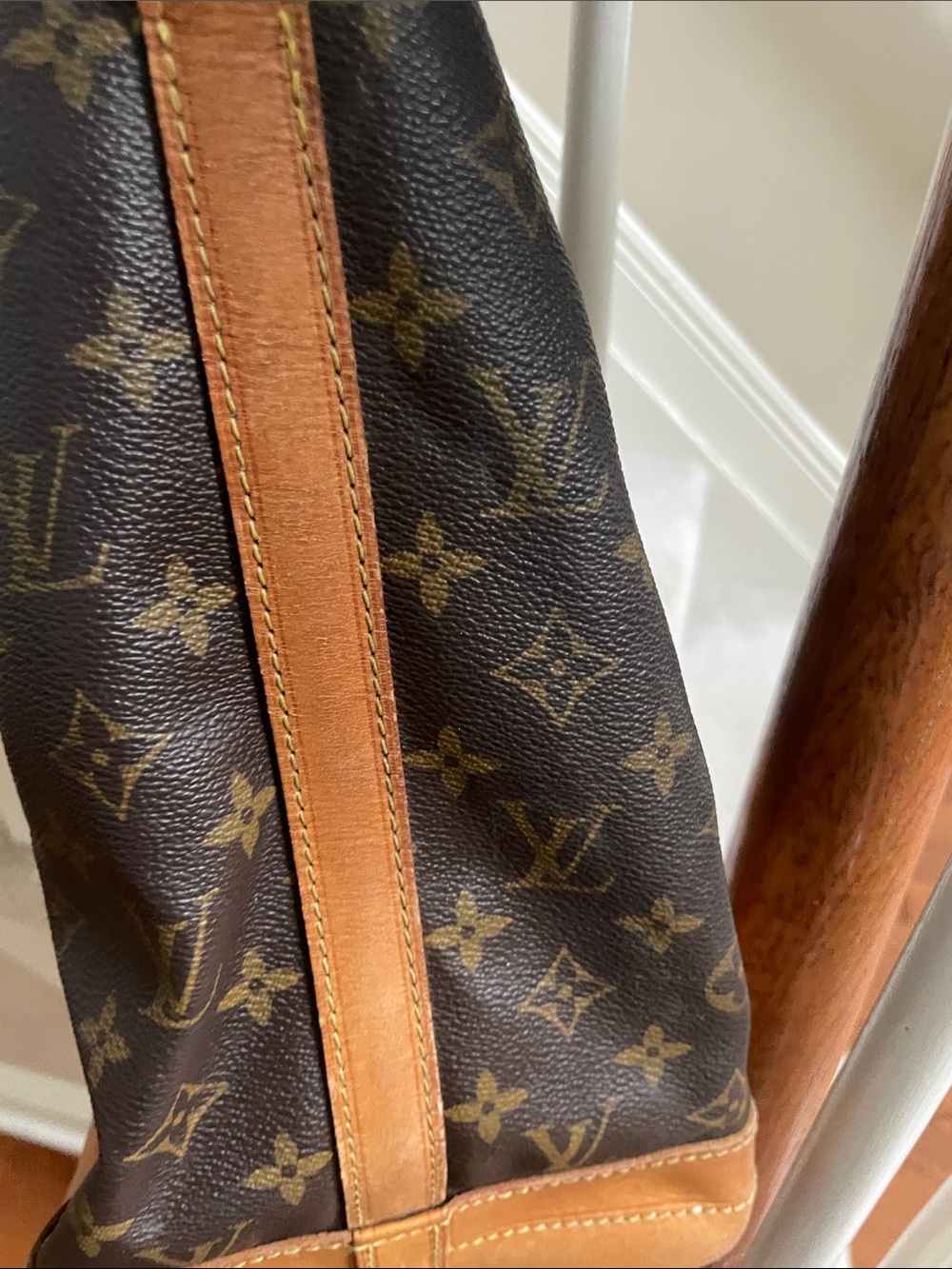 Vintage Louis Vuitton Monogram Canvas Drawstring Bucket Bag - Brown/Tan - Picture 5 of 9